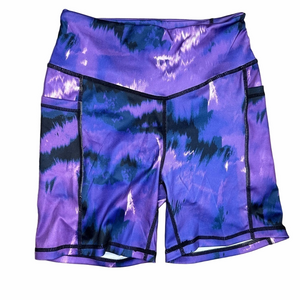 SHEIN Purple Tie Dye Bike Shorts High Waisted Small